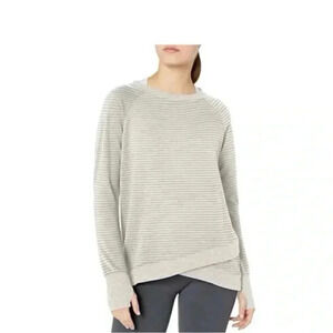 Danskin Criss Cross Pull On Tunic Shirt Sweatshirt Stripe Long Sleeves  S #1424